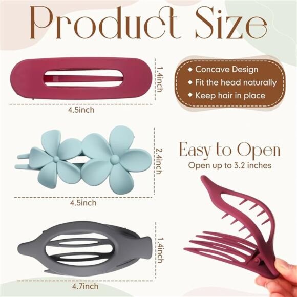 18 Pcs Flat Hair Clips - Picture 3 of 7